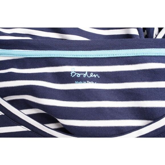 Boden Womens Shirt Top UK 8 US 4 Navy Blue White Striped 3/4 Sleeve NWOT - Picture 6 of 6